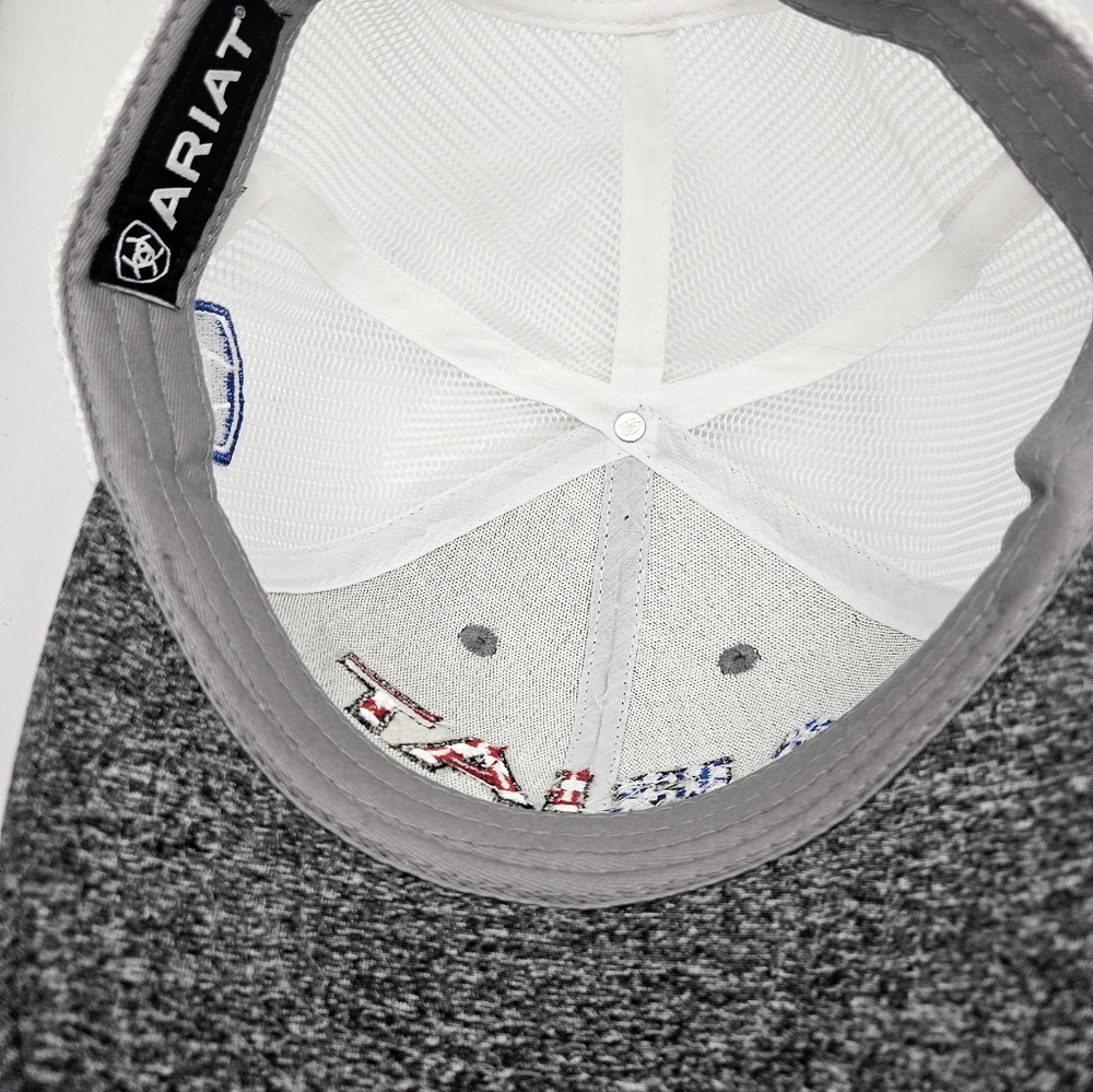 Ariat Trucker Hat Gray Mesh Snapback USA Flag Logo OSFM - Picture 5 of 5